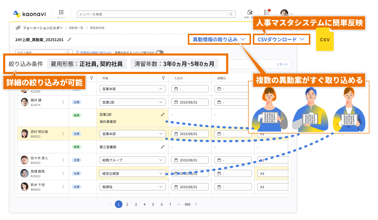 画像：フォーメーションビルダーの機能画面と簡単な説明